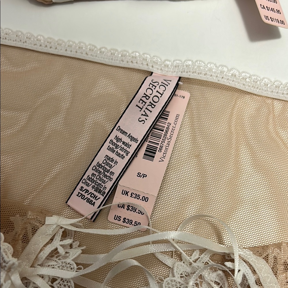 Victoria’s Secret corset top Lace Embroidered Lingerie Set in Tan and White NWT - Picture 6 of 9